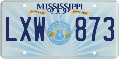 MS license plate LXW873