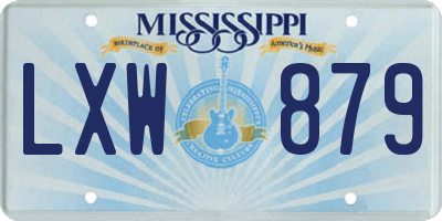 MS license plate LXW879