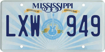 MS license plate LXW949