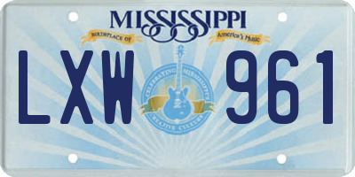MS license plate LXW961