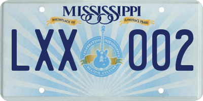MS license plate LXX002