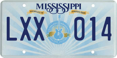 MS license plate LXX014