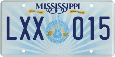 MS license plate LXX015
