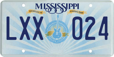 MS license plate LXX024