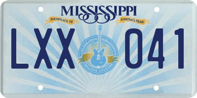MS license plate LXX041