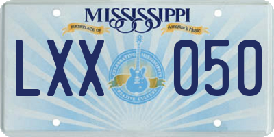 MS license plate LXX050