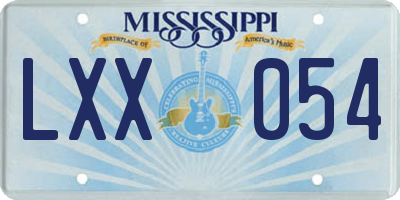 MS license plate LXX054