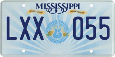 MS license plate LXX055