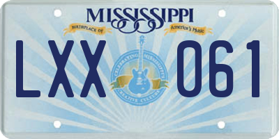 MS license plate LXX061