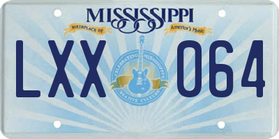 MS license plate LXX064