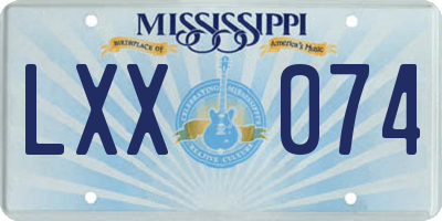 MS license plate LXX074
