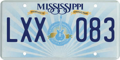MS license plate LXX083