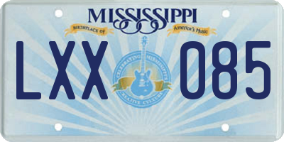 MS license plate LXX085