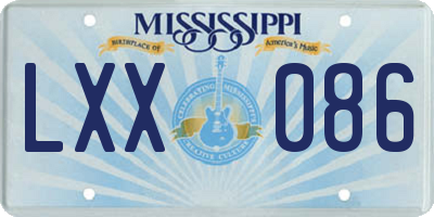 MS license plate LXX086