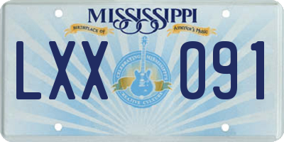 MS license plate LXX091