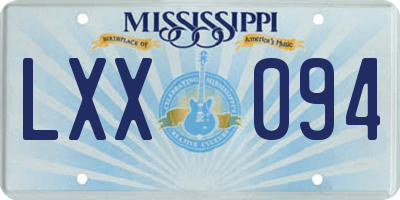 MS license plate LXX094