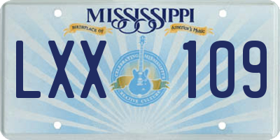 MS license plate LXX109