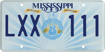 MS license plate LXX111