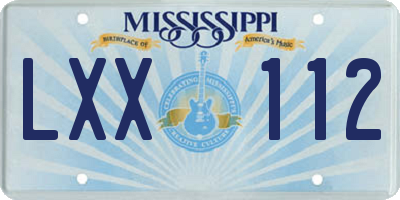 MS license plate LXX112