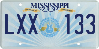 MS license plate LXX133