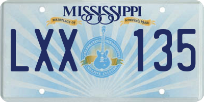 MS license plate LXX135