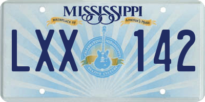 MS license plate LXX142