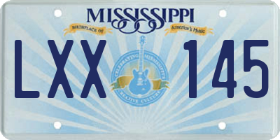 MS license plate LXX145