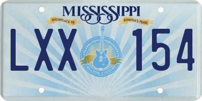 MS license plate LXX154