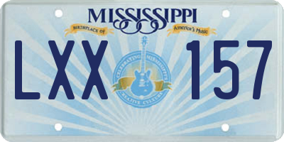MS license plate LXX157