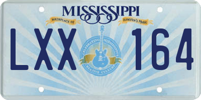 MS license plate LXX164