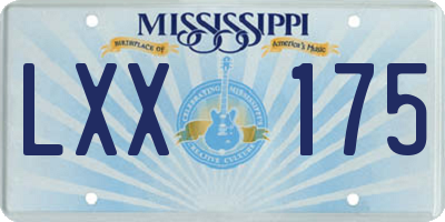 MS license plate LXX175