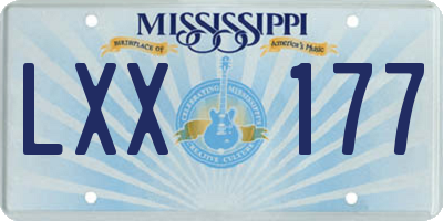 MS license plate LXX177