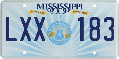 MS license plate LXX183