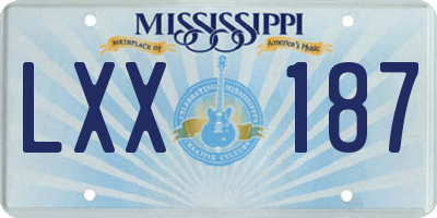 MS license plate LXX187