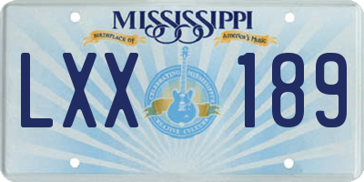 MS license plate LXX189