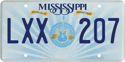 MS license plate LXX207