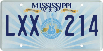 MS license plate LXX214