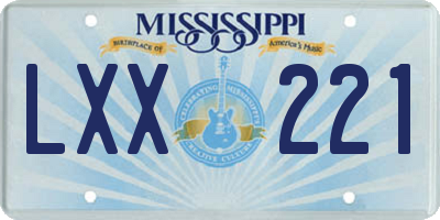 MS license plate LXX221