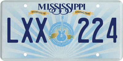 MS license plate LXX224
