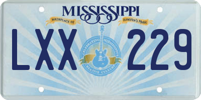 MS license plate LXX229