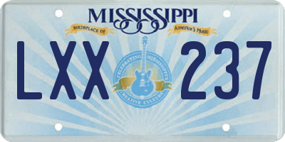 MS license plate LXX237