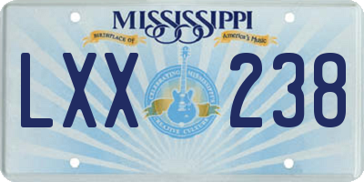 MS license plate LXX238