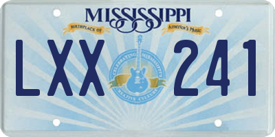 MS license plate LXX241