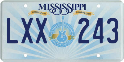 MS license plate LXX243