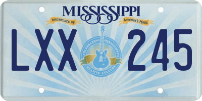 MS license plate LXX245