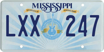 MS license plate LXX247