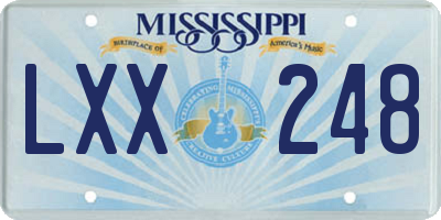 MS license plate LXX248