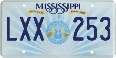MS license plate LXX253
