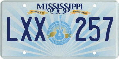 MS license plate LXX257