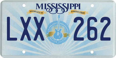 MS license plate LXX262